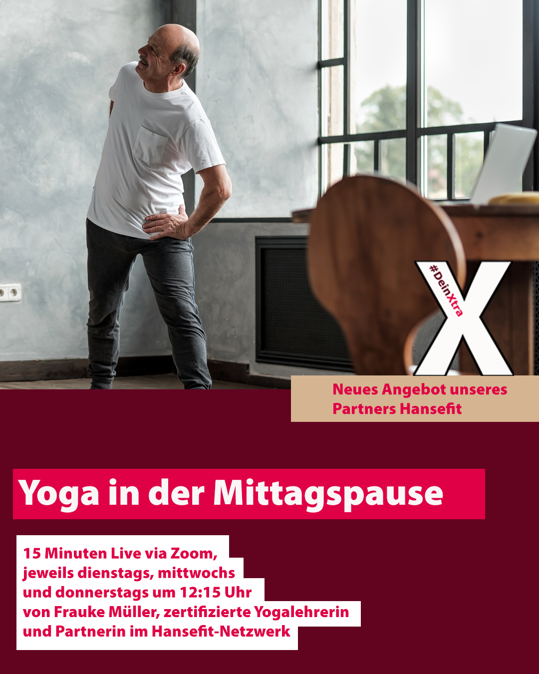 #DeinXtra Yoga in der Mittagspause © AdobeStock: Viktor Koldunov