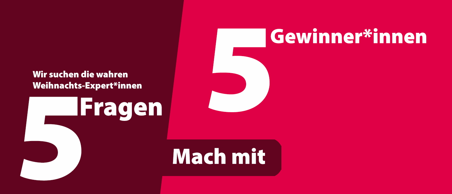 5 Fragen - Fünf Gewinner*innen: Mach mit bei unserem Quiz